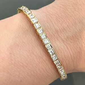 PAJ Sterling Silver 925 Gold Vermeil CZ Tennis Bracelet 7.25